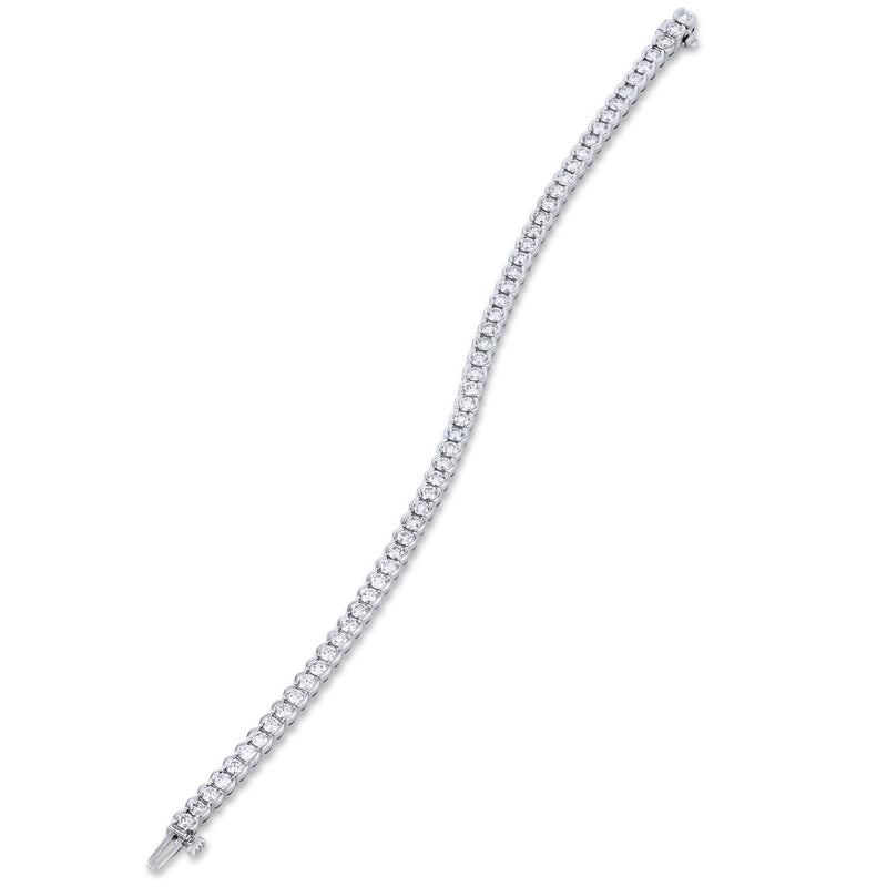 18K White Gold Half Bezel Diamond Tennis Bracelet Bracelets H&H Jewels