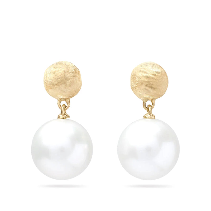 18K Yellow Gold Small Pearl Drop Earrings Earrings Marco Bicego