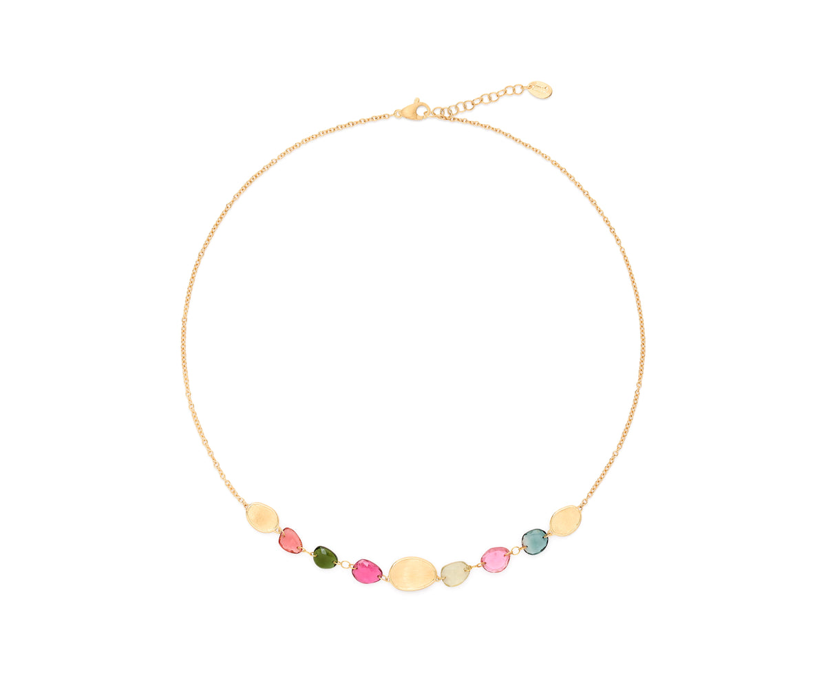 18kt Yellow Gold Tourmaline Diamond Lunaria Collection Necklace Necklaces Marco Bicego