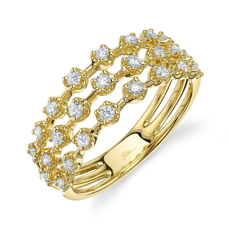 14kt Yellow Gold Crown Setting Diamond Ring Rings Shy Creation