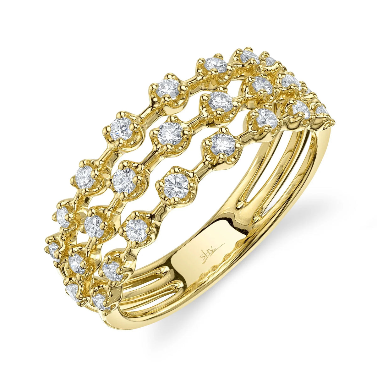 14kt Yellow Gold Crown Setting Diamond Ring Rings Shy Creation