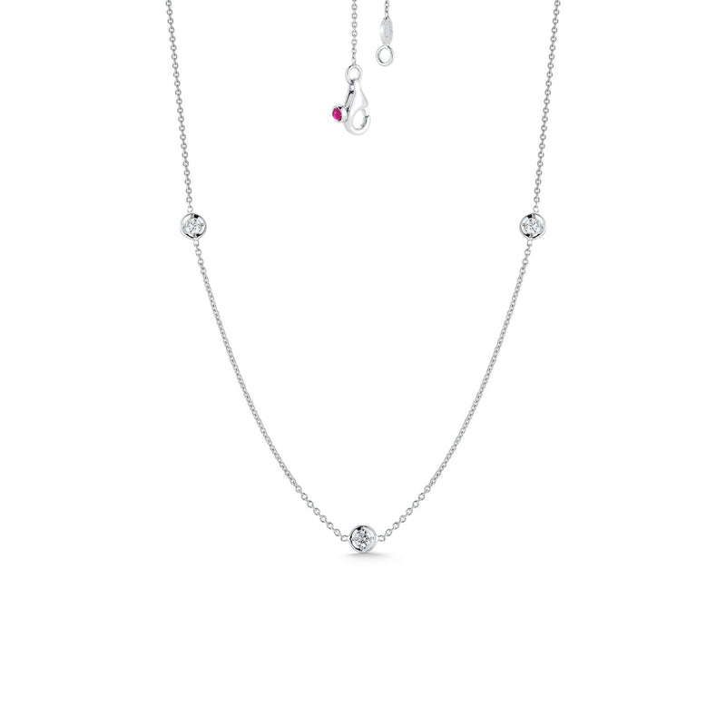 18K White Gold Diamonds by the Inch 3 Station Necklace Necklaces Roberto Coin