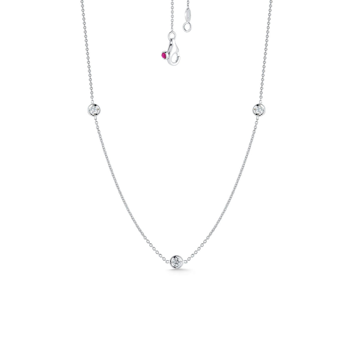 18K White Gold Diamonds by the Inch 3 Station Necklace Necklaces Roberto Coin
