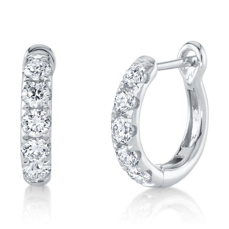 White Gold Diamond Hoop Earrings Earrings Shy Creation