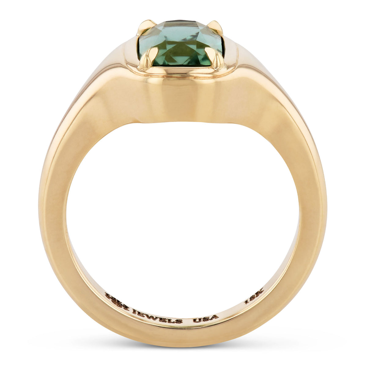 Afgan Tourmaline Yellow Gold Ring - Alternate View 1