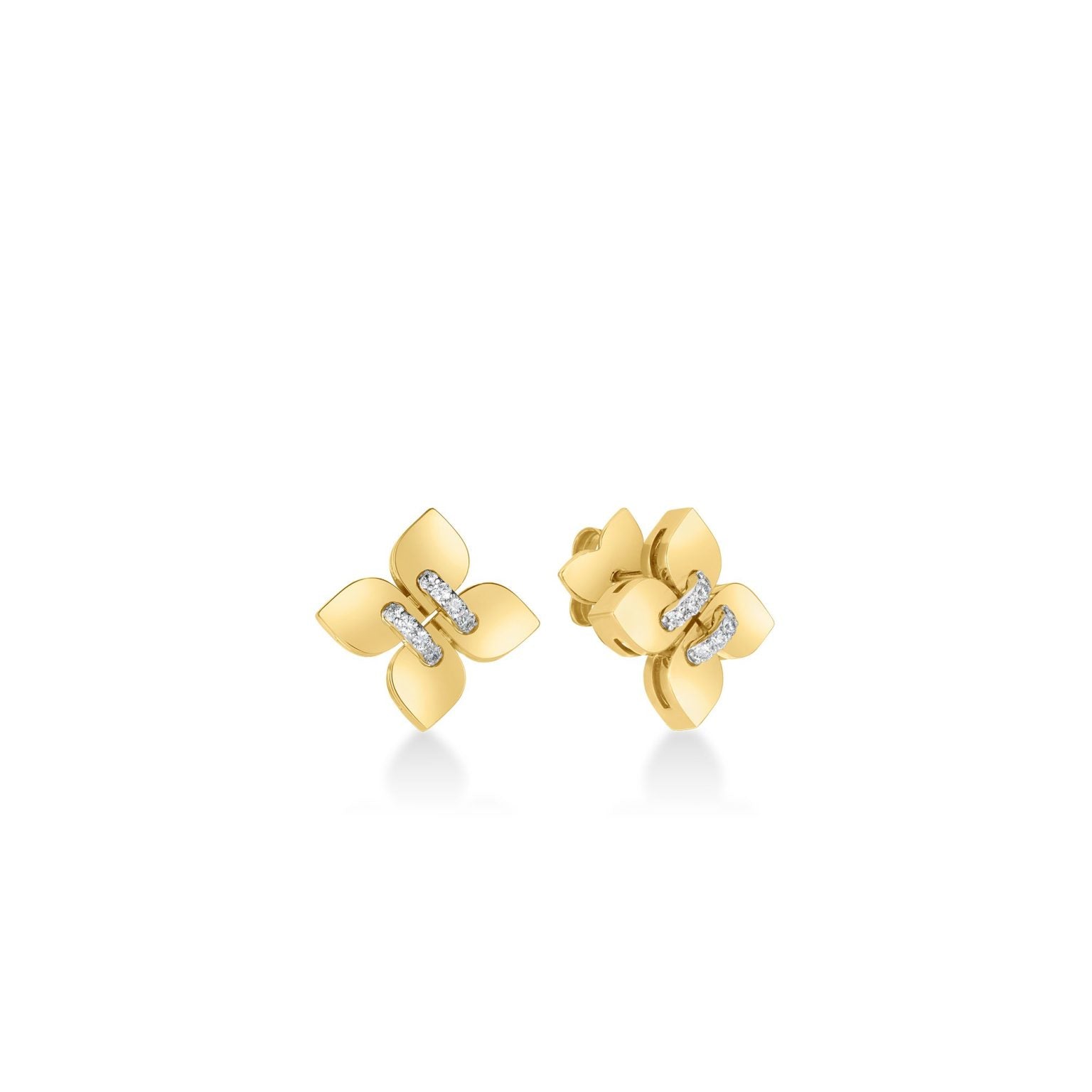 18k Yellow Gold Love in Verona Diamond Small Flower Stud Earrings Earrings Roberto Coin