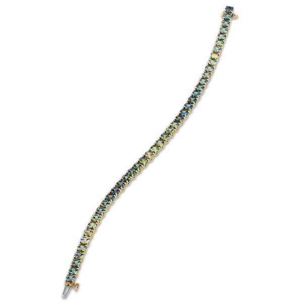 18K Yellow Gold Ombre Sapphire Tennis Bracelet Bracelets H&H Jewels