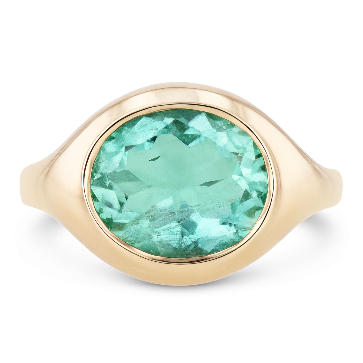 Colombian Emerald Yellow Gold Ring Rings H&H Jewels