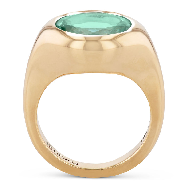 Colombian Emerald Yellow Gold Ring Rings H&H Jewels