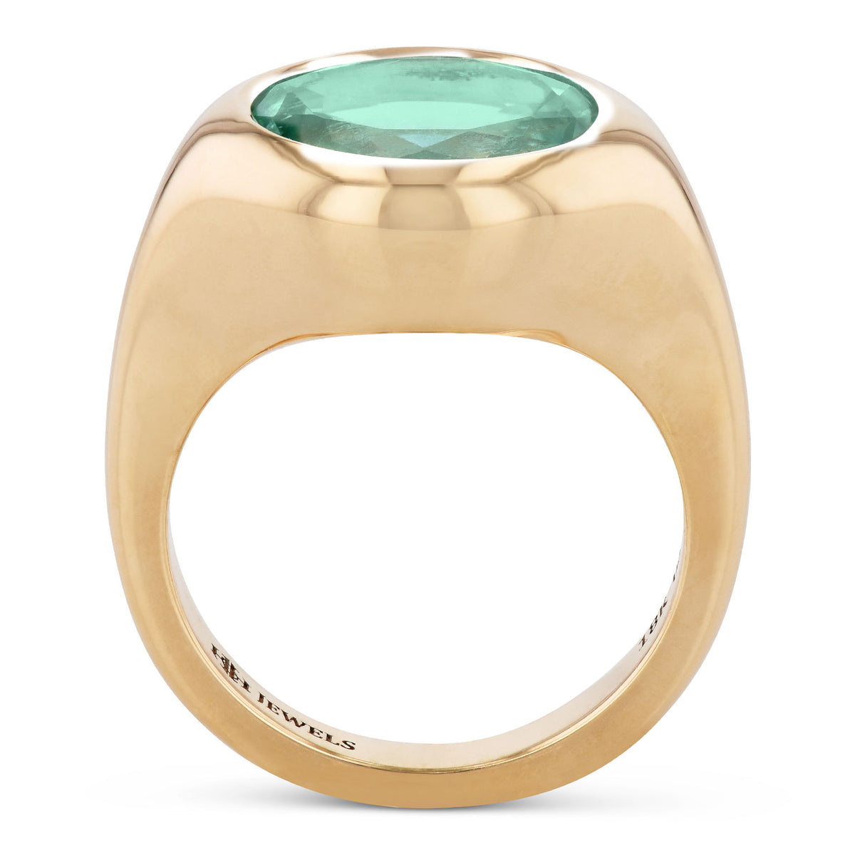 Colombian Emerald Yellow Gold Ring - Alternate View 1