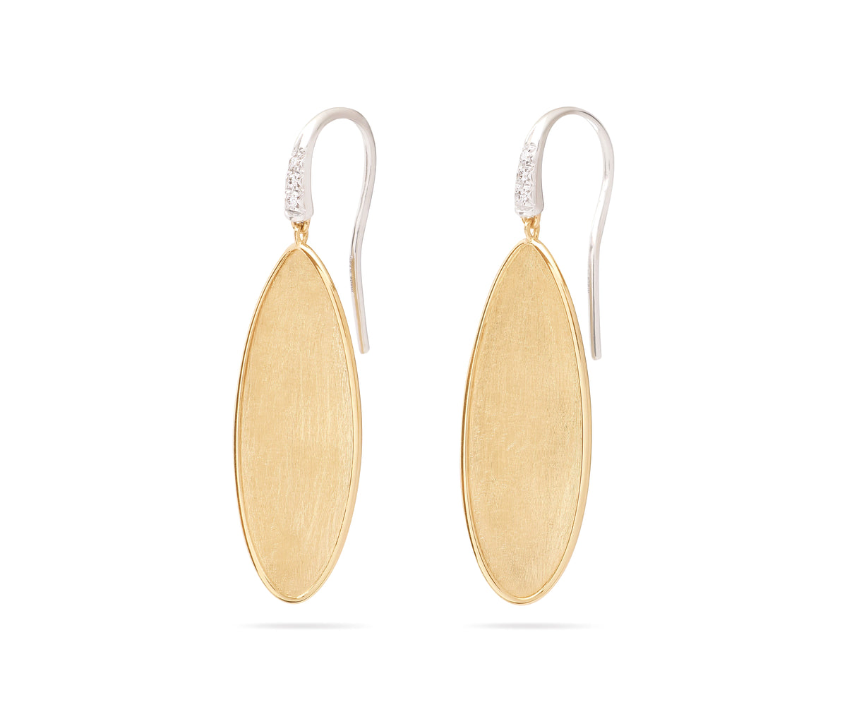 18kt Yellow Gold Diamond Twist Lunaria Collection Drop Earrings Earrings Marco Bicego