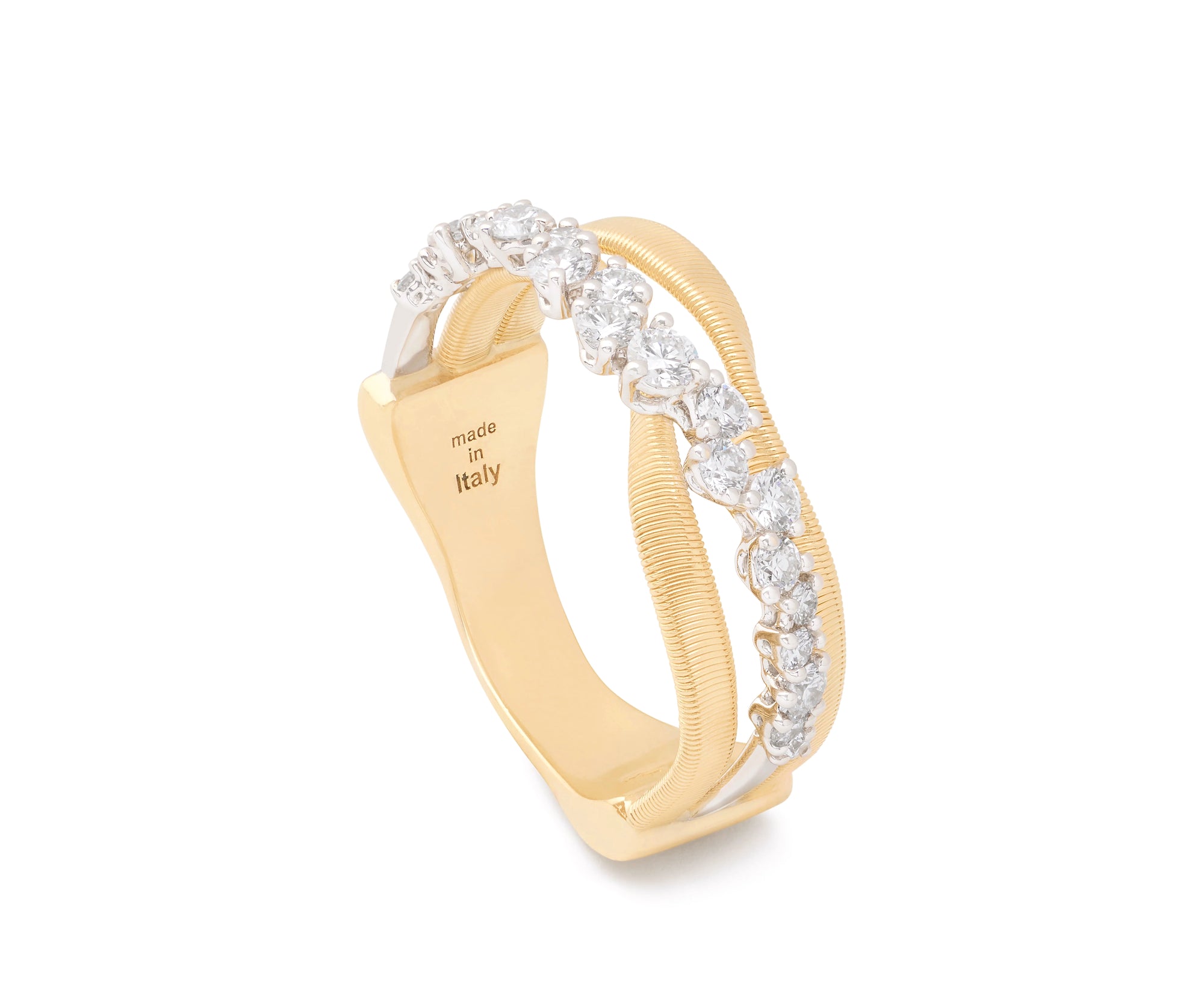 18kt Yellow Gold Diamond 3-Strand Coil Marrakech Collection Ring Rings Marco Bicego