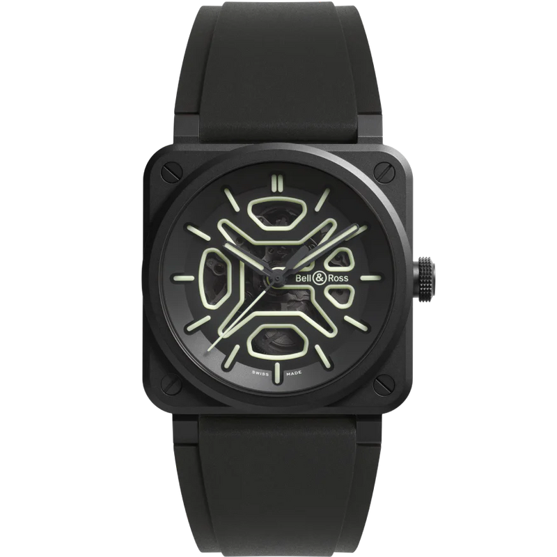 Bell & Ross BR 03 Skeleton Lum Ceramic Limited Edition Automatic Watch - BR03A-LM-SKCE/SRB Watches Bell & Ross