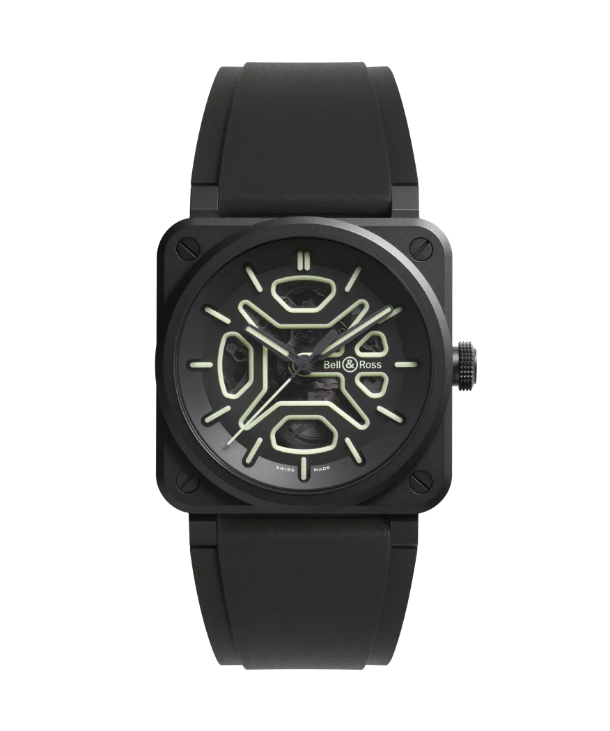 Bell & Ross BR 03 Skeleton Lum Ceramic Limited Edition Automatic Watch - BR03A-LM-SKCE/SRB