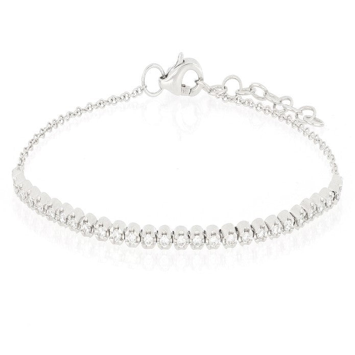 14K White Gold Diamond Crown Setting Bracelet Bracelets Shy Creation