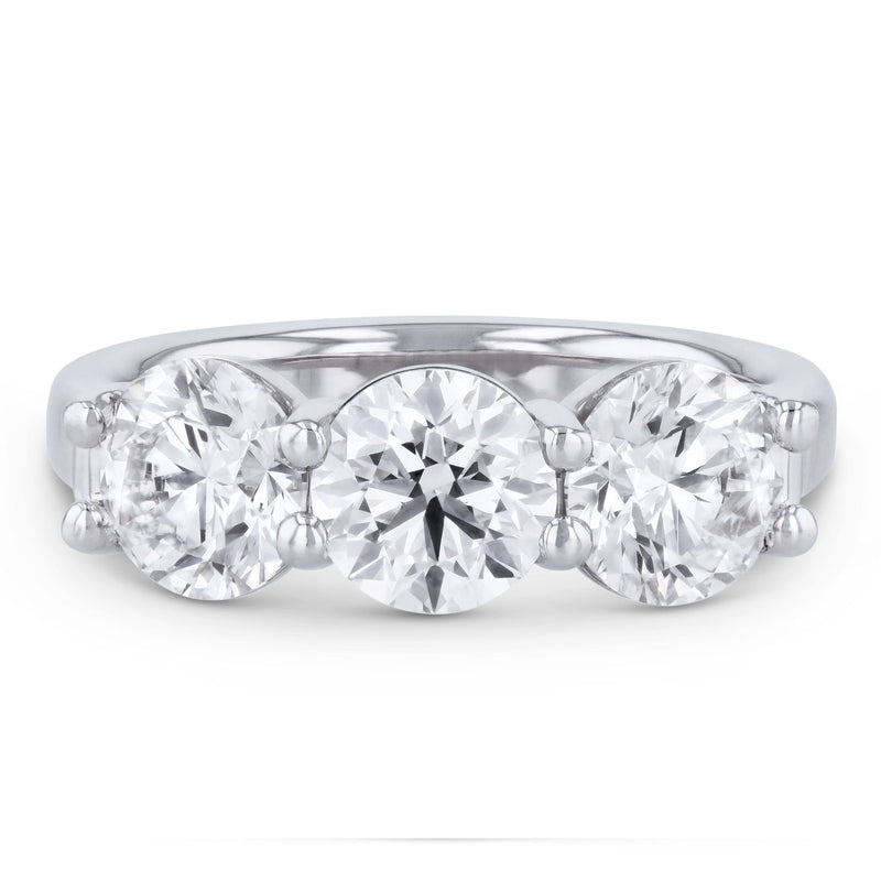 3 Round Diamond Platinum Band Ring Rings H&H Jewels