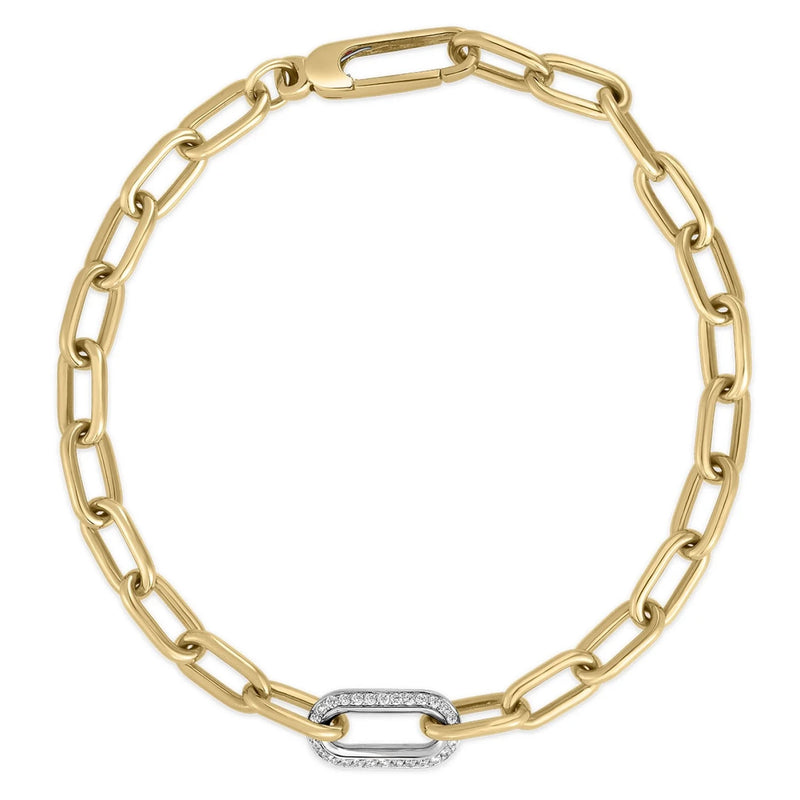 18kt Yellow Gold Diamond Link Designer Gold Chain Bracelet Bracelets Roberto Coin