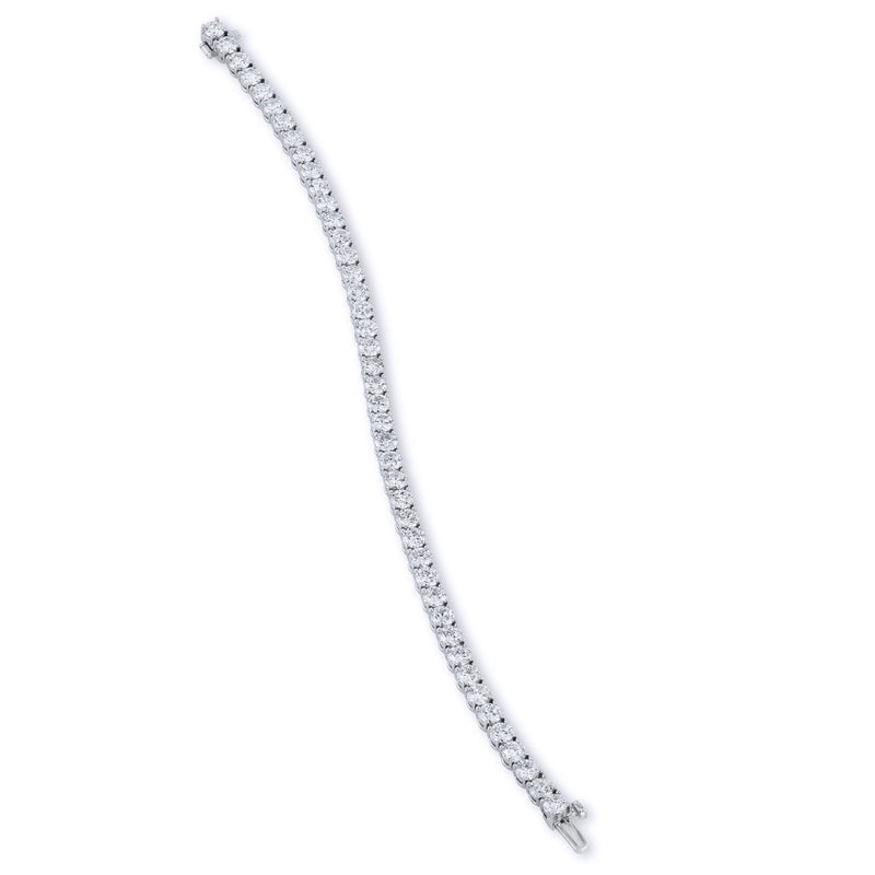 18K White Gold Round Brilliant Cut Diamond Tennis Bracelet Bracelets H&H Jewels