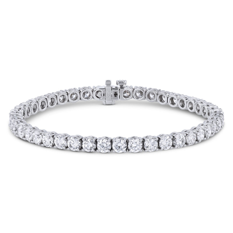 18K White Gold Round Brilliant Cut Diamond Tennis Bracelet Bracelets H&H Jewels