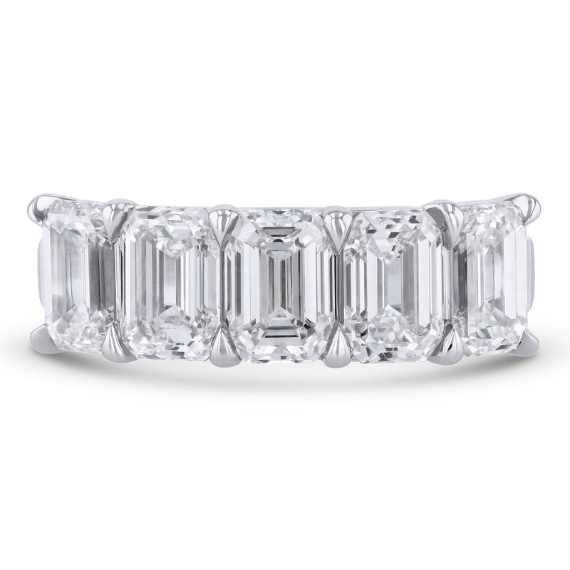 5 Emerald Cut Diamond Platinum Band Ring Rings H&H Jewels