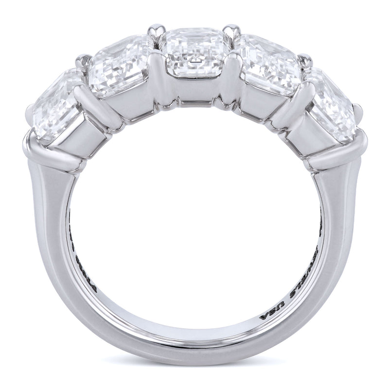 5 Emerald Cut Diamond Platinum Band Ring Rings H&H Jewels