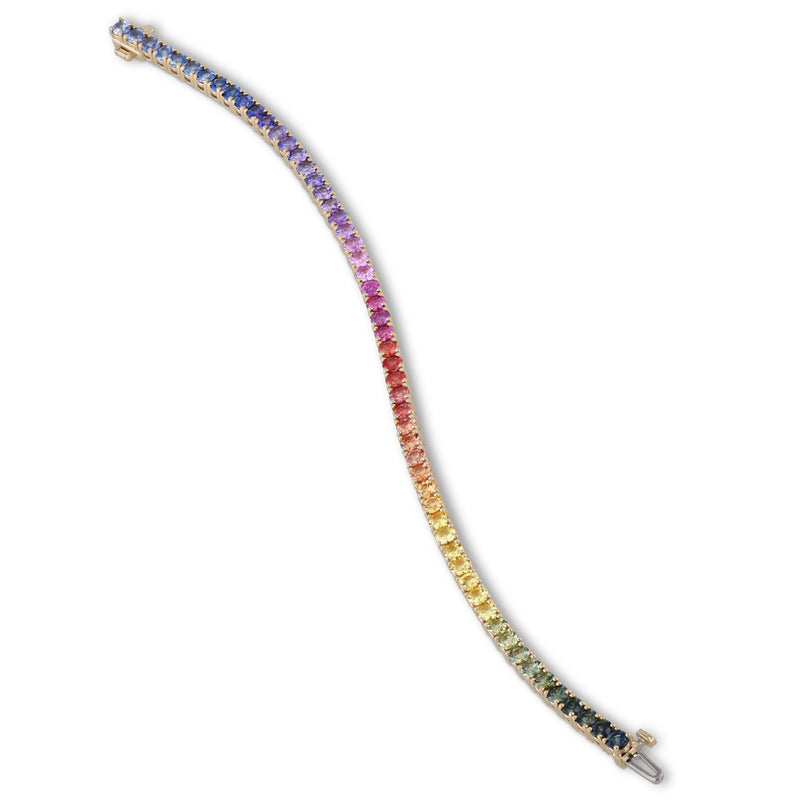 14K Yellow Gold Ombre Sapphire Tennis Bracelet Bracelets H&H Jewels