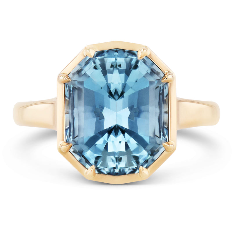 Aquamarine Yellow Gold Ring Rings H&H Jewels