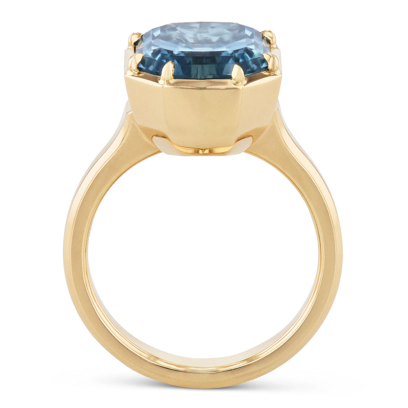 Aquamarine Yellow Gold Ring Rings H&H Jewels