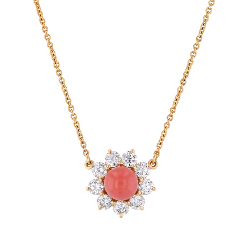 Conch Pearl Diamond Yellow Gold Pendant Link Necklace Necklaces H&H Jewels