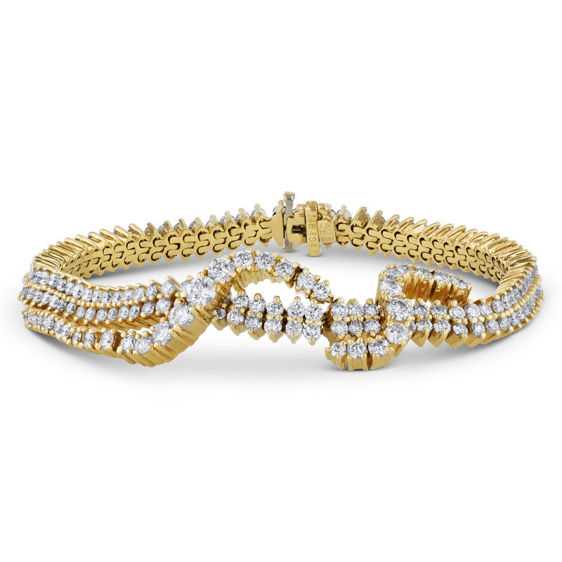 18K Yellow Gold José Hess Diamond Estate Bracelet Bracelets Estate & Vintage