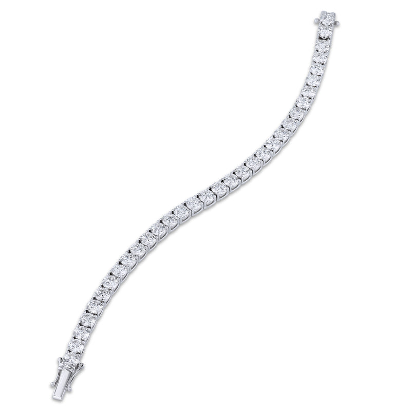18K White Gold Signature Diamond Tennis Bracelet Bracelets Curated by H