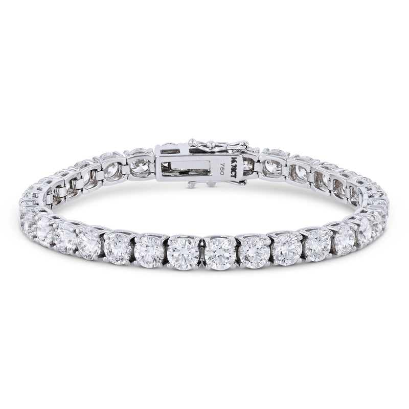 18K White Gold Signature Diamond Tennis Bracelet Bracelets Curated by H
