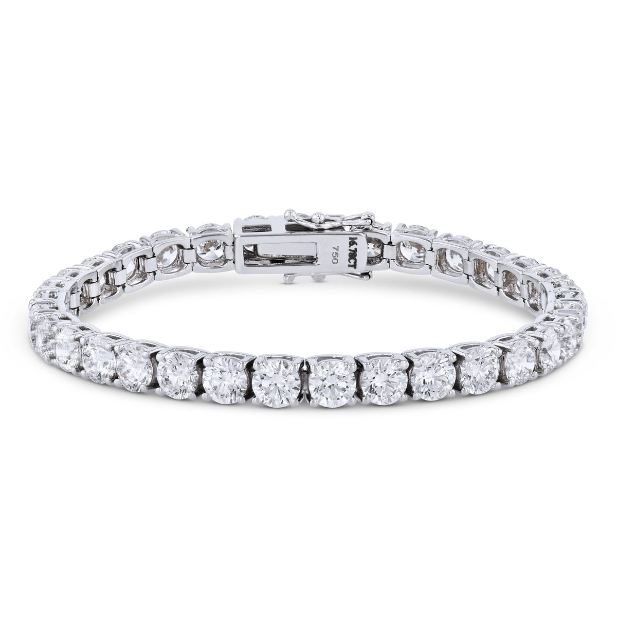 18K White Gold Signature Diamond Tennis Bracelet Bracelets Curated by H
