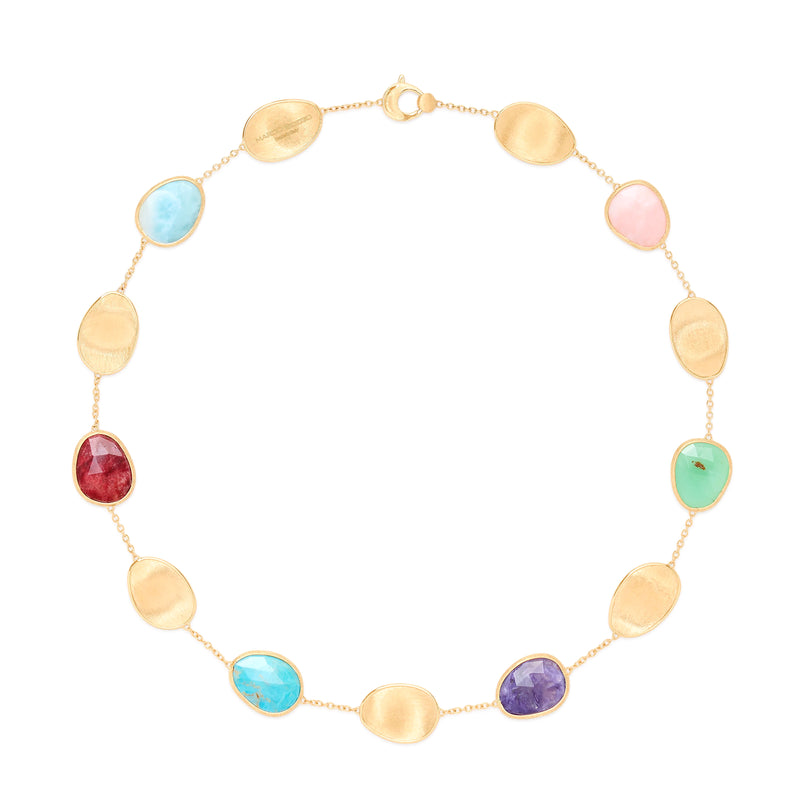 18kt Yellow Gold Mixed Gemstones Lunaria Collection Station Necklace Necklaces Marco Bicego