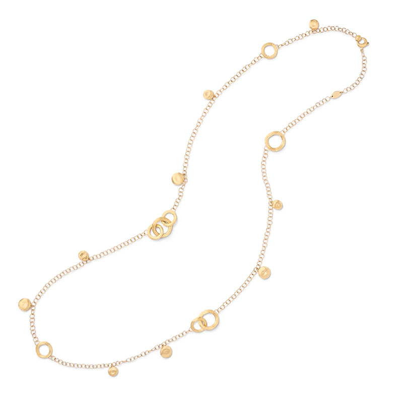 18kt Yellow Gold Link and Charm Jaipur Color Collection Long Necklace Necklaces Marco Bicego