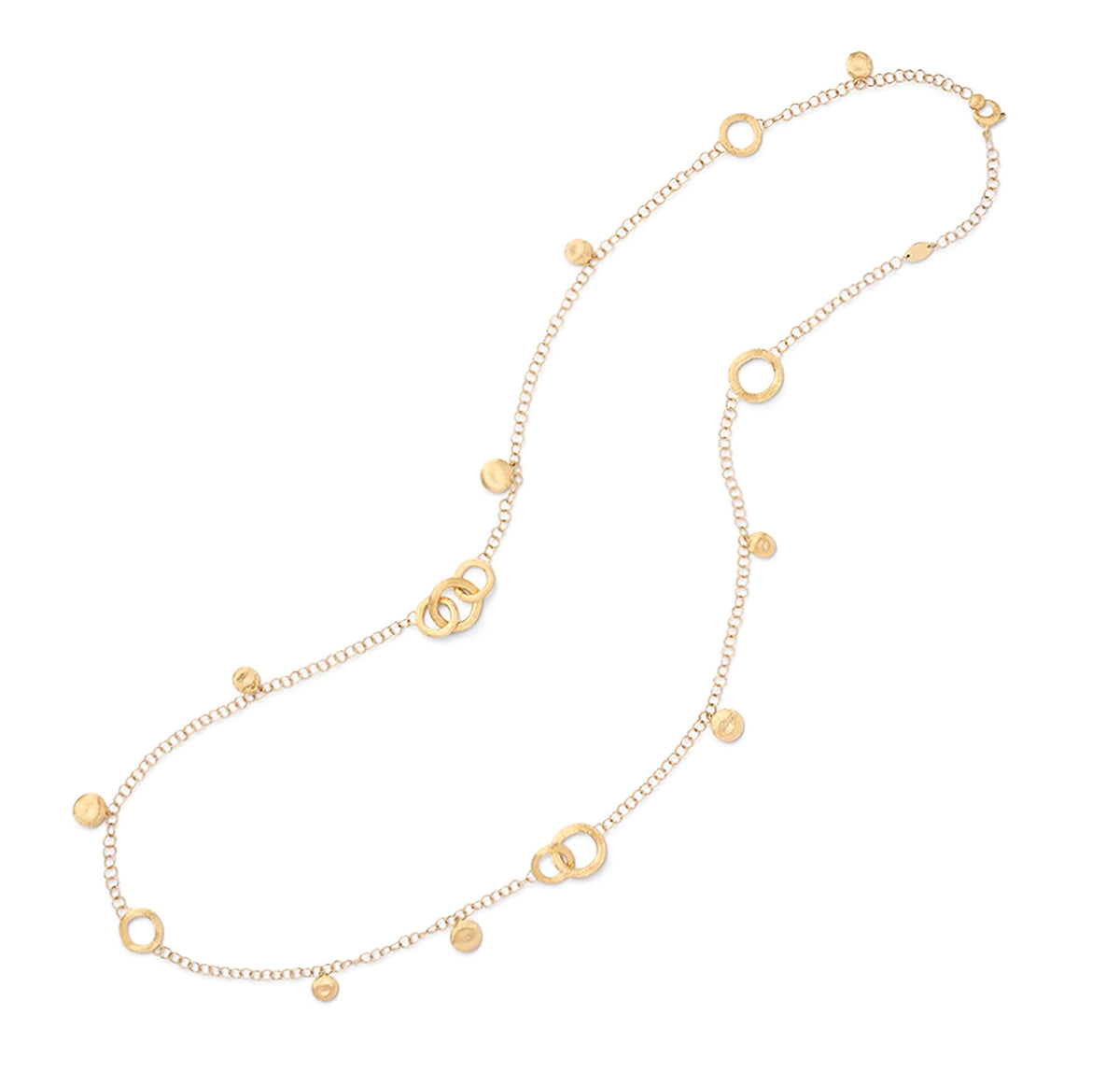 18kt Yellow Gold Link and Charm Jaipur Color Collection Long Necklace Necklaces Marco Bicego