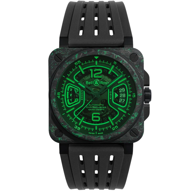 Bell & Ross BR-X3 Night Vision Carbon Automatic Limited Edition Watch - BRX3R-GN-CA/SRB Watches Bell & Ross