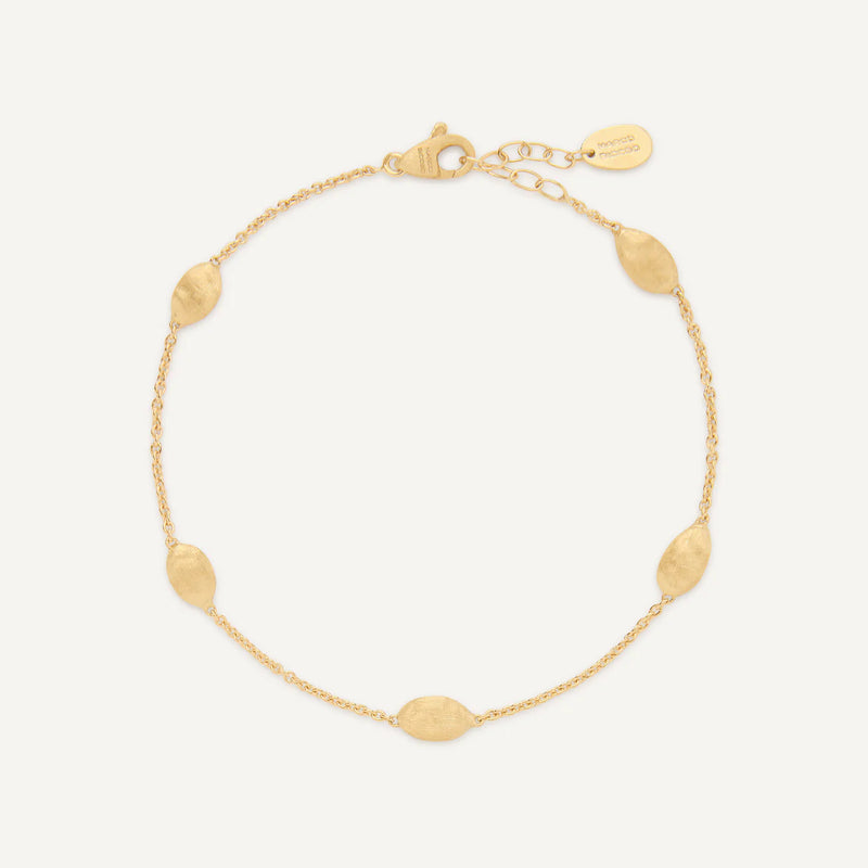 18kt Yellow Gold Siviglia Collection Small Oval Bead Bracelet Bracelets Marco Bicego