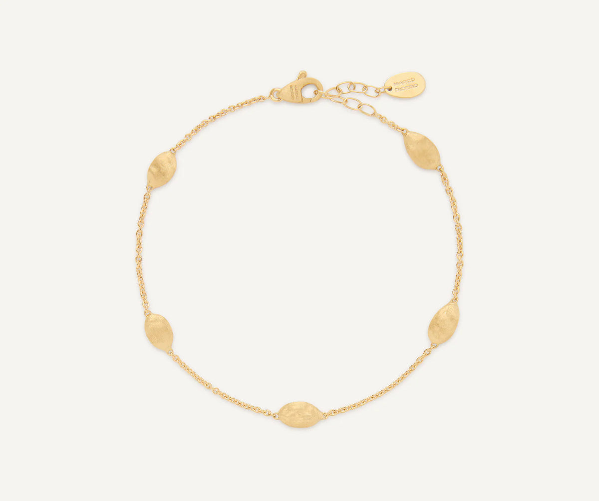 18kt Yellow Gold Siviglia Collection Small Oval Bead Bracelet Bracelets Marco Bicego