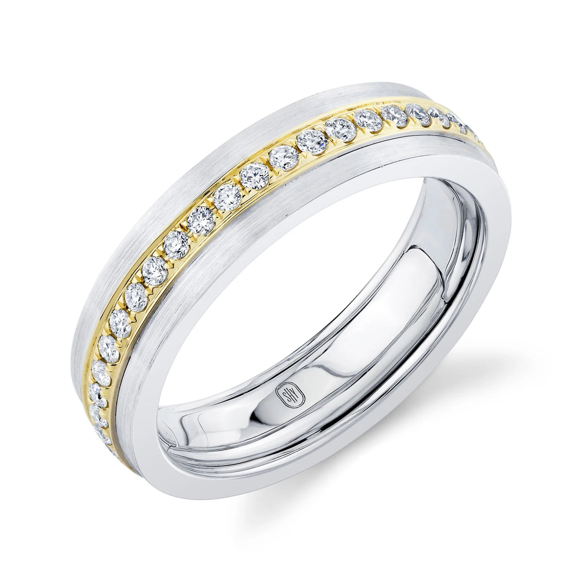14K Two-Tone Men's Diamond Omnifit Wedding Band