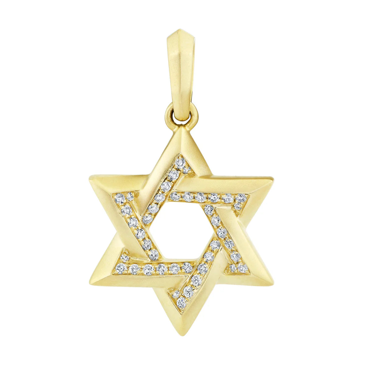 14K Yellow Gold Diamond Star of David Pendant
