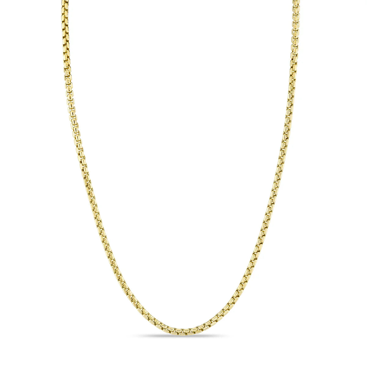 14K Yellow Gold Diamond Accent Men's Box Chain Necklace