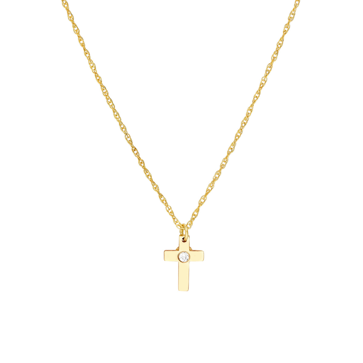 14kt Yellow Gold So You Diamond Cross Pendant Necklace Necklaces Curated by H