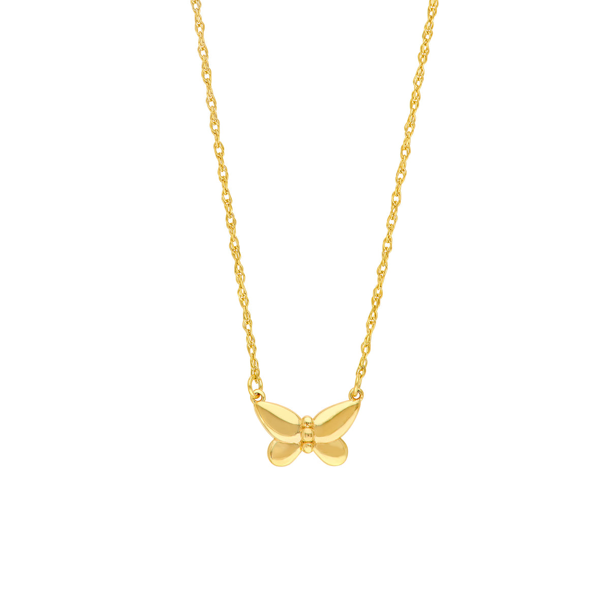 14kt Yellow Gold So You Puffy 3D Butterfly Necklace Necklaces Curated by H