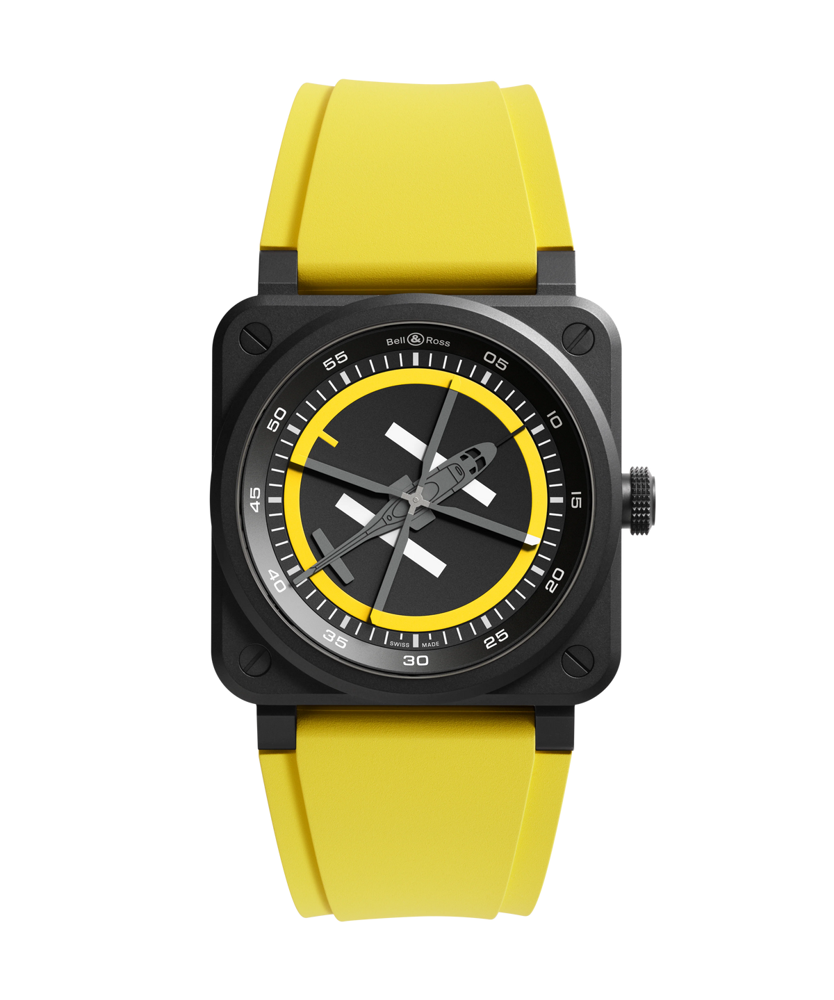 Bell & Ross BR 03 Helipad Black Ceramic Automatic Limited Edition Watch - BR03A-HE-CE/SRB