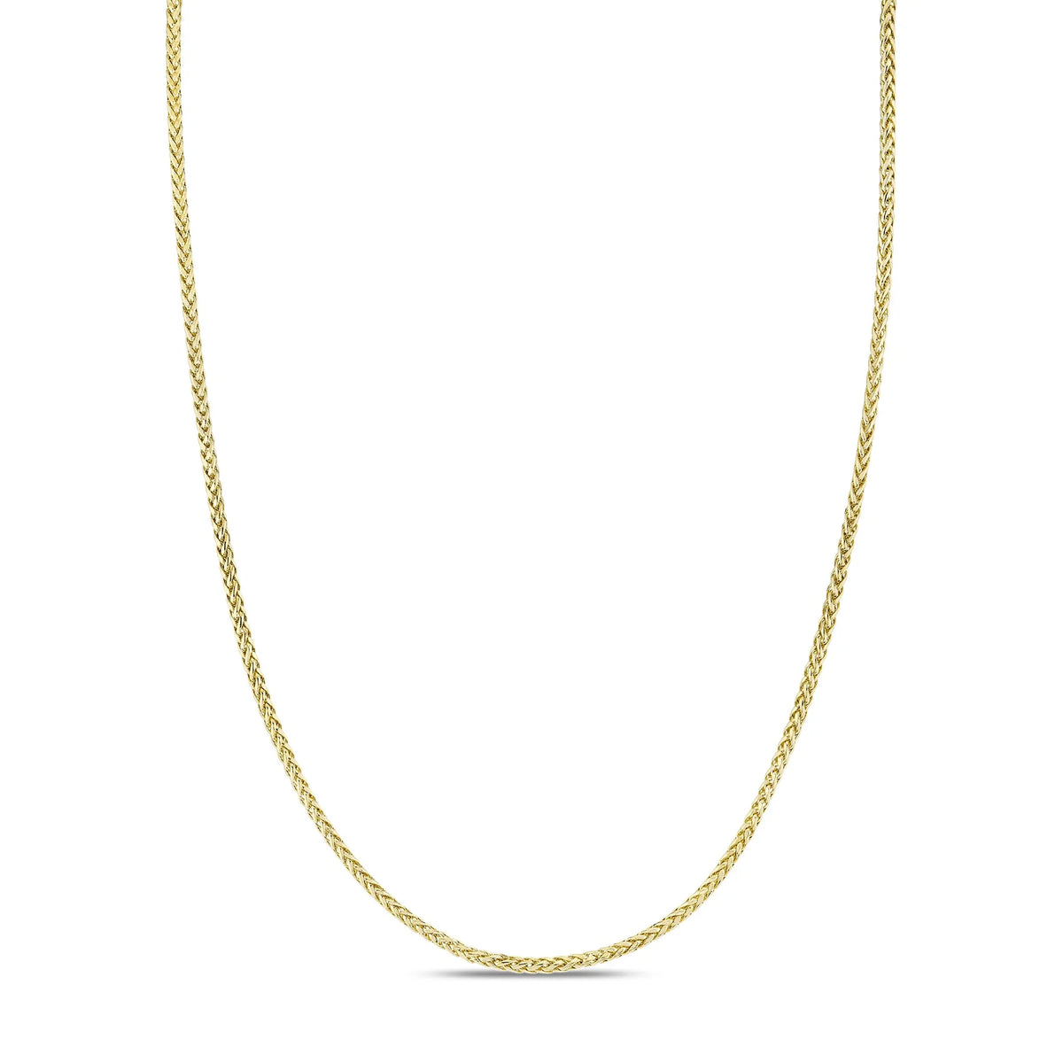 14kt Yellow Gold Men's Wheat Chain Necklace - 22 Inches