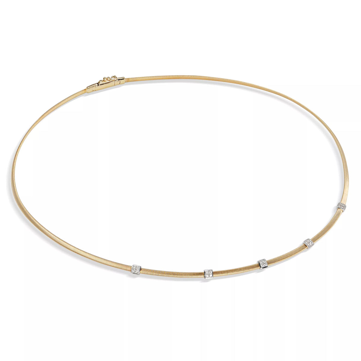 18kt Yellow Gold Masai Five Diamond Pavé Station Necklace Necklaces Marco Bicego