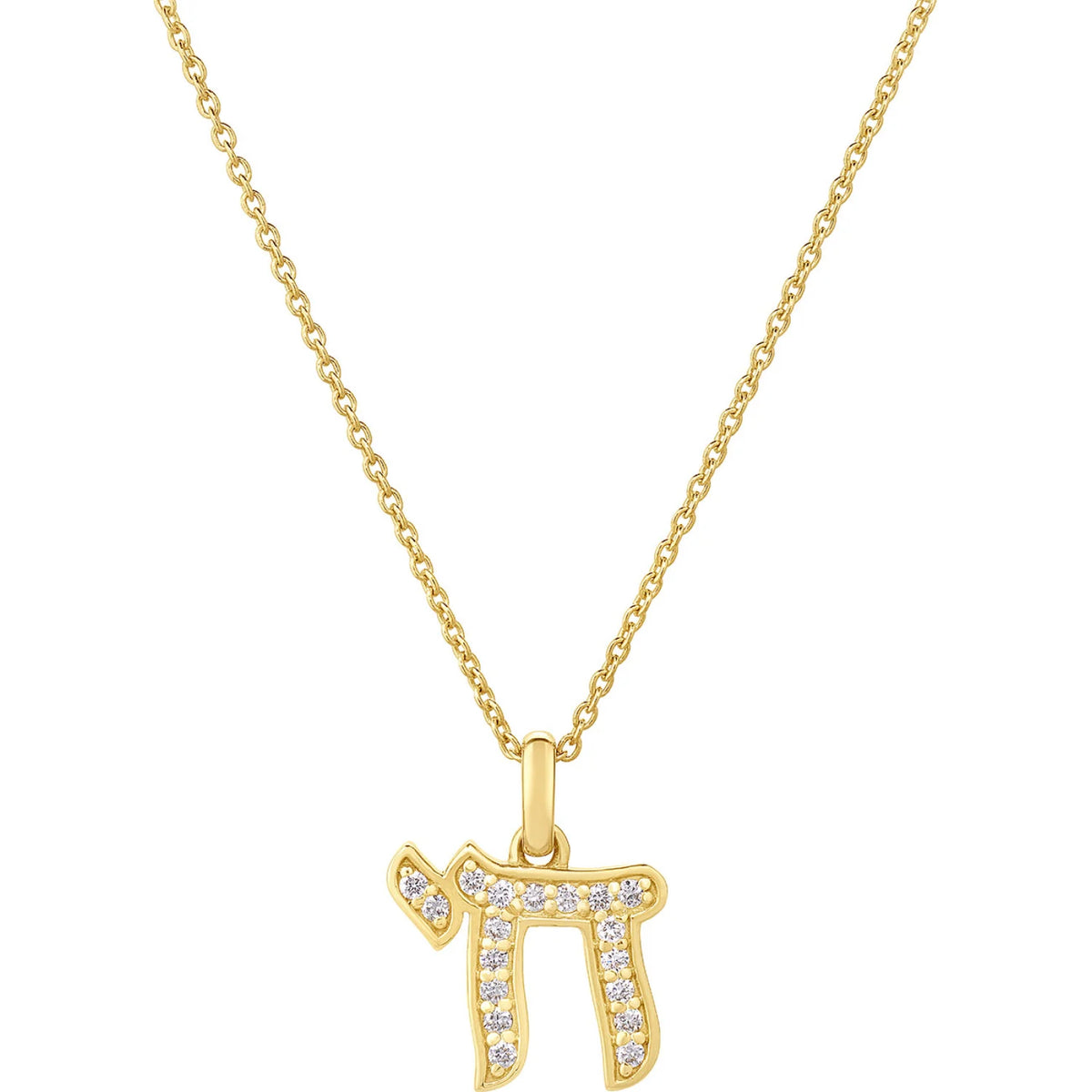 18Kt Yellow Gold Diamond Chai Tiny Treasures Pendant Necklace