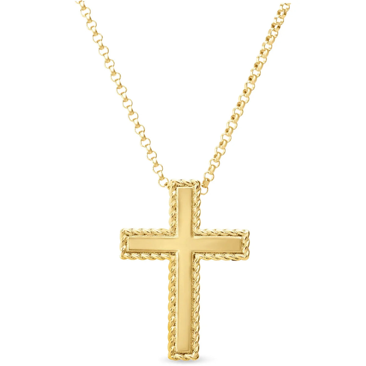 18kt Yellow Gold Princess Cross Pendant Necklace