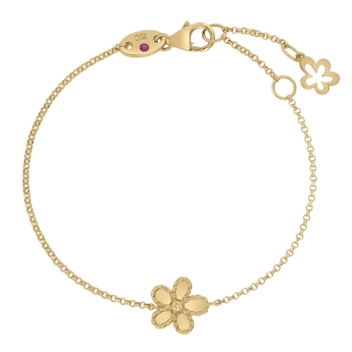 18kt Yellow Gold Jasmine Diamond Tiny Flower  Bracelet